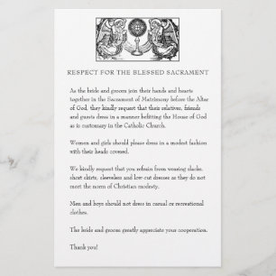 Katholische Hochzeit bescheidene Kirchenbekleidung Briefpapier