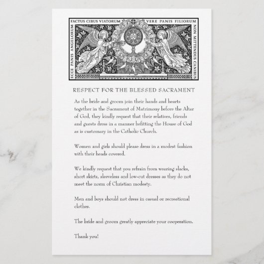 Katholische Hochzeit bescheidene Kirchenbekleidung Briefpapier (Vorderseite)