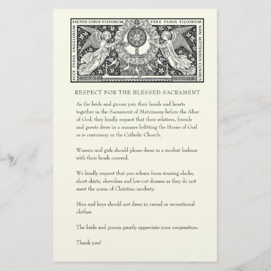 Katholische Hochzeit bescheidene Kirchenbekleidung Briefpapier (Vorderseite)