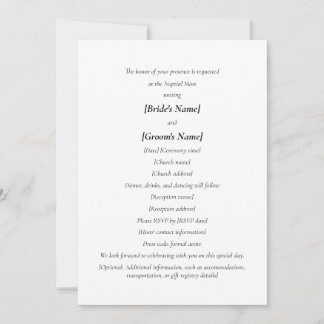 Katholische Hochzeit | Braut & Bräutigam richten e Einladung