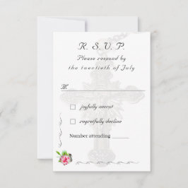 Katholische Hochzeit der Rose Nuptial RSVP Karte