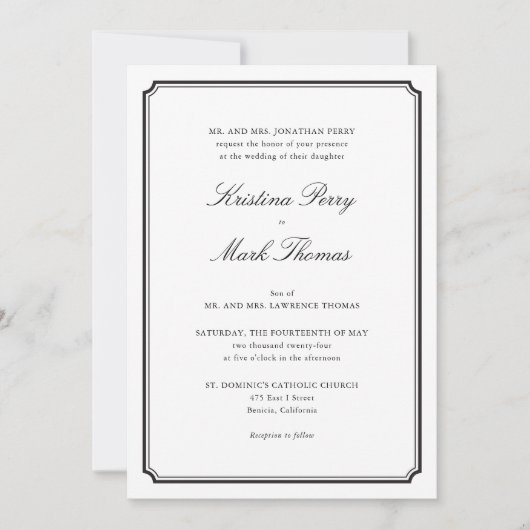 Katholische Hochzeit Einladung (Vorderseite)