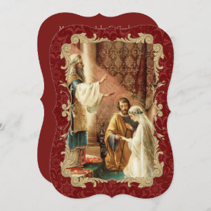 Katholische Hochzeit Gold Maroon Hochzeit Einladun Einladung