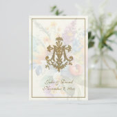 Katholische Hochzeit Heilige Karte Blumenkreuz (Stehend Vorderseite)