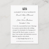 Katholische Hochzeit Heilige Karte Jungfrau Mary (Rückseite)