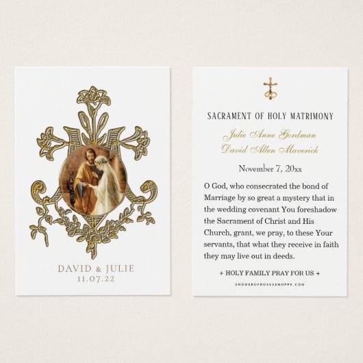 Katholische Hochzeit Heilige Karte Traditionell (Vorne & Hinten)