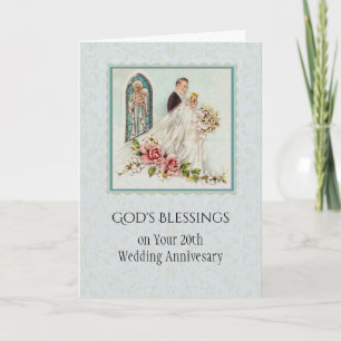 Katholische Hochzeit Jubiläum Braut & Bräutigam Karte
