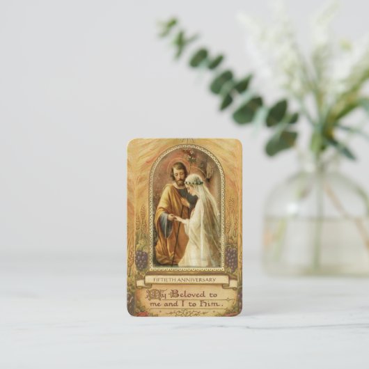 Katholische Hochzeit Jubiläum Gunst Heilige Karte (Stehend Vorderseite)
