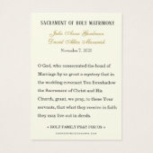 Katholische Hochzeit Keepake | Gold Cross (Rückseite)