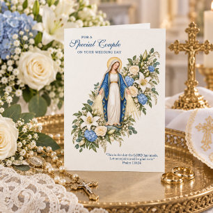 Katholische Hochzeit Marianische Blüten Karte