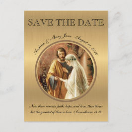 Katholische Hochzeit Mary Joseph SAVE THE DATE Ankündigungspostkarte