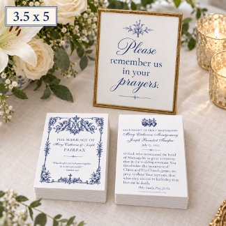 Katholische Hochzeit mit Marianischem Monogramm un Mitteilungskarte