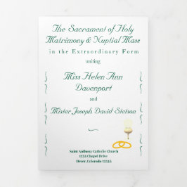 Katholische Hochzeit Nuptial Grace Dreifach-gefaltete Programmkarte