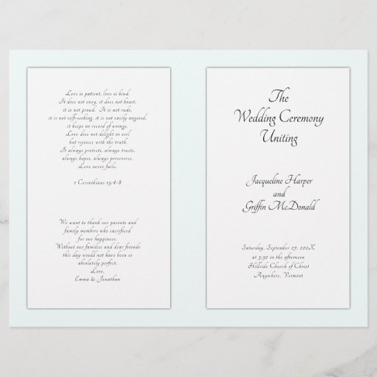 Katholische Hochzeitfeier Faltblatt für das Progra (Vorderseite)