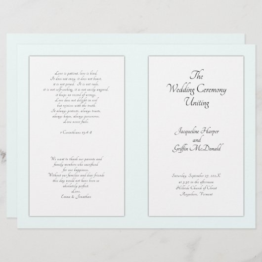 Katholische Hochzeitfeier Faltblatt für das Progra (Vorne/Hinten)