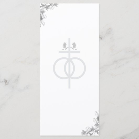 katholische Hochzeitmenü für die Hochzeitsfeier de Menükarte (Rückseite)