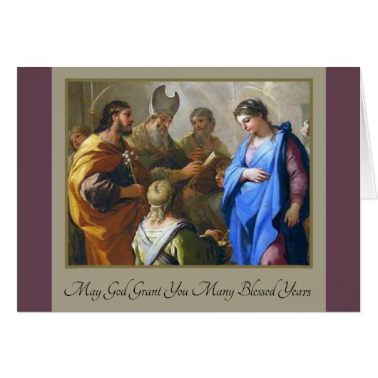 Katholische Hochzeits-Heirat-Karte (Vorderseite (Horizontal))