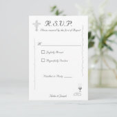 Katholische Hochzeitsantwortkarte Nuptial Grace RSVP Karte (Stehend Vorderseite)