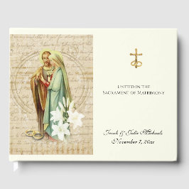 Katholische Hochzeitsbrille & Groom Rings Gästebuch