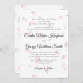 Katholische Hochzeitseinladung Wasserfarben Blume Einladung (Vorne/Hinten)