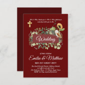 Katholische Hochzeitseinladungen Florenz Elegante (Vorne/Hinten)