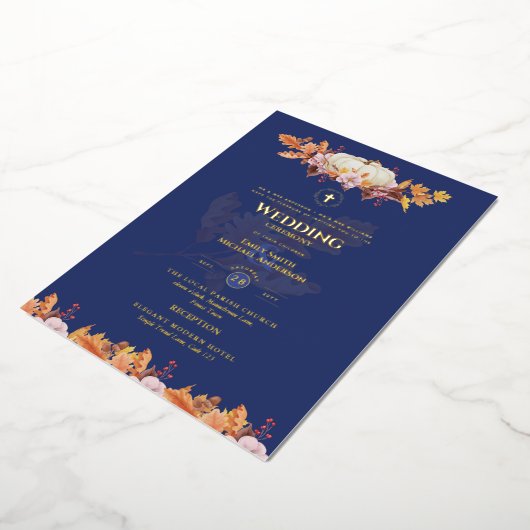 Katholische Hochzeitseinladungen Herbst Kürnkins Folieneinladung (Gedreht)