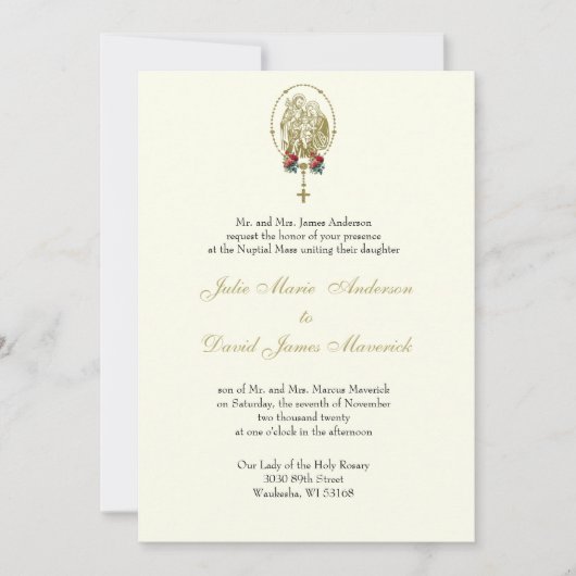Katholische Hochzeitsempfehlung Einladung (Vorderseite)