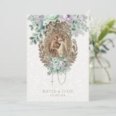 Katholische Hochzeitsfeige Einladung (Stehend Vorderseite)