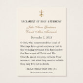 Katholische Hochzeitsgebet Heilige Familie (Rückseite)