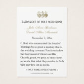 Katholische Hochzeitskarte (Rückseite)