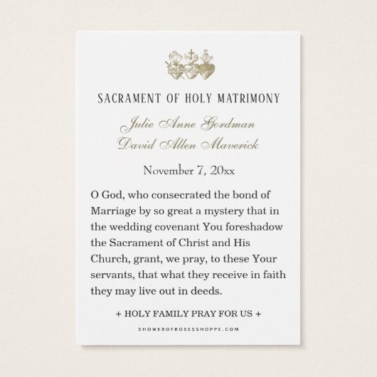 Katholische Hochzeitskarte (Rückseite)