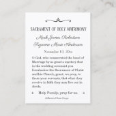 Katholische Hochzeitskarte aus festem Glas Visitenkarte (Rückseite)