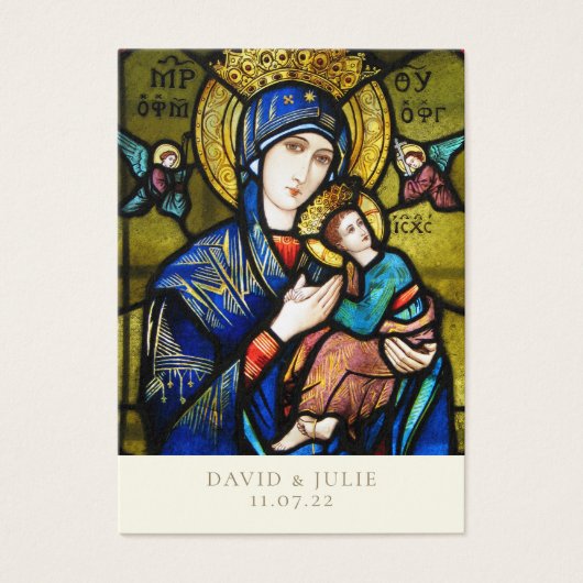 Katholische Hochzeitskarte aus verkettetem Glas (Vorderseite)