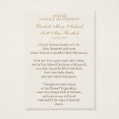 Katholische Hochzeitskarte Betrothal (Rückseite)
