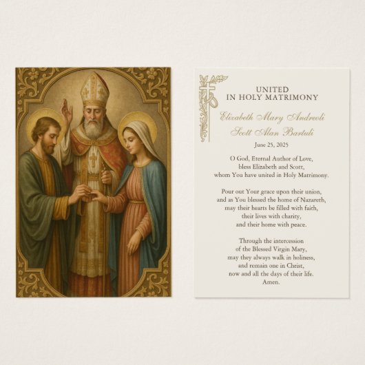 Katholische Hochzeitskarte Betrothal (Vorne & Hinten)