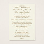 Katholische Hochzeitskarte Betrothal (Rückseite)