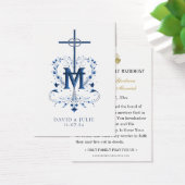 Katholische Hochzeitskarte Blaues Marian Cross (Schreibtisch)