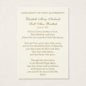 Katholische Hochzeitskarte Gold Cross (Rückseite)