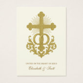 Katholische Hochzeitskarte Gold Cross (Vorderseite)