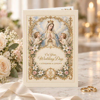 Katholische Hochzeitskarte Jungfrau Maria & Engel Karte