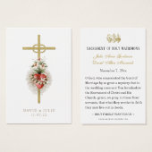 Katholische Hochzeitskarte mit Kreuz und Ringen (Vorne & Hinten)