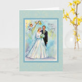 Katholische Hochzeitskarte Rosary Bride Groom Ange Karte (Gelbe Blume)