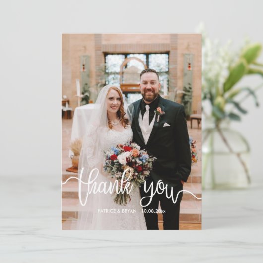 Katholische Hochzeitskarte Vielen Dank Dankeskarte (Stehend Vorderseite)