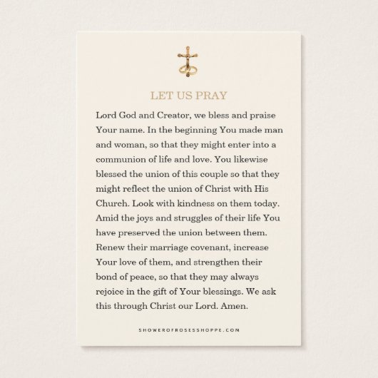 Katholische Hochzeitskarte zum Jubiläum (Rückseite)