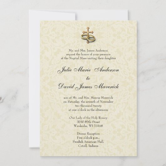 Katholische Hochzeitskirche/Empfang Einladung (Rückseite)