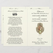 katholische Hochzeitsprogramm Vintage Florentiner (Vorne/Hinten)