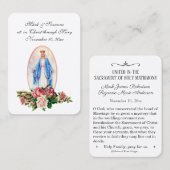 Katholische Hochzeitsstiftung Maria Religiöse Heil Visitenkarte (Vorne/Hinten)