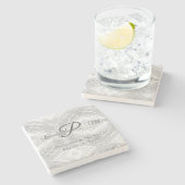 Katholische Imitate - Satin Mit Monogramm Steinuntersetzer (Seitenansicht)