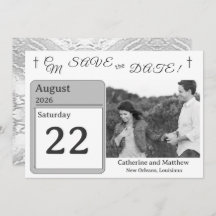 Katholische Imitate - Satin Save the Date Mit Mono