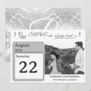 Katholische Imitate - Satin Save the Date Mit Mono